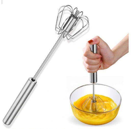Semi-Automatic Stainless Steel Hand-Push Egg Whisk & Mixer